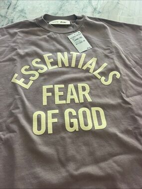 Fear of God Essentials Lavender Crewneck with Cream Logo